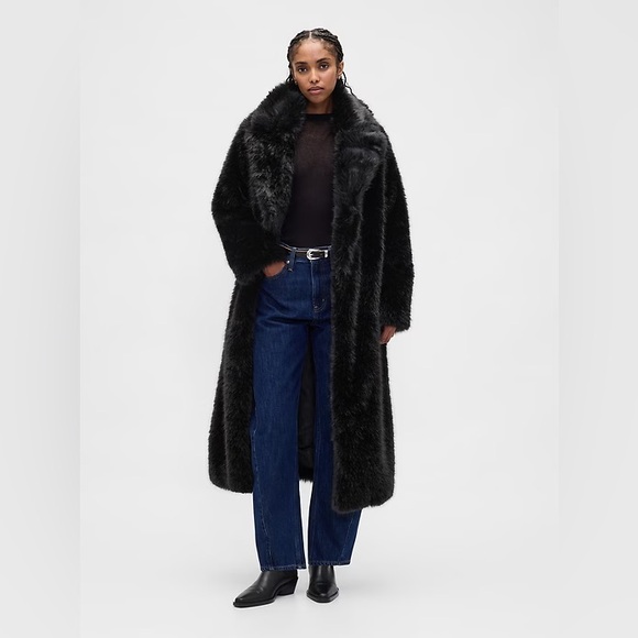 GAP Faux Fur Long Coat - Picture 2 of 13